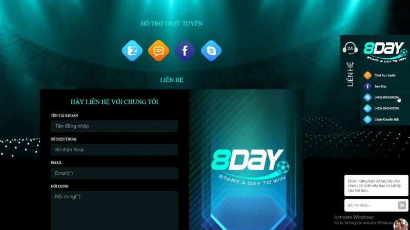Đăng ký 8day để bắt đầu hành trình cá cược hấp dẫn ngay hôm nay
