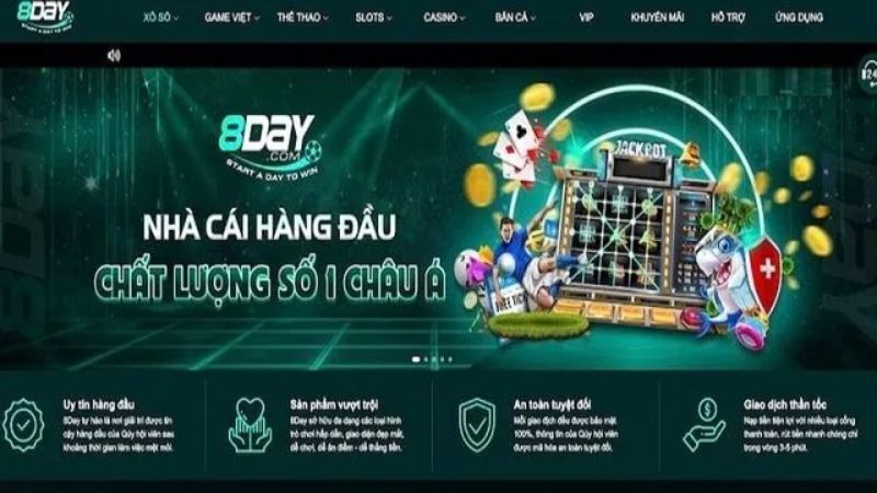 Một trong những đặc điểm nổi bật của 8day là tính hợp pháp và độ tin cậy của nền tảng